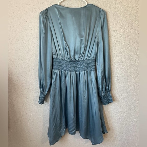 NWT AllSaints Esta Mini Dress in Blue Slate Size 2 - Picture 8 of 14